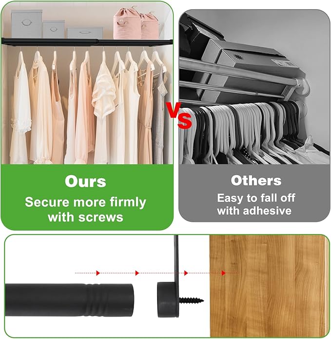 Expandable Closet Shelf, 16-67 Inches Metal Closet Rod Organizers and Storage Shelves Space Saving DIY Divider Separator for 