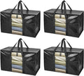 BALEINE 4-Pack Oversized Moving Bags with Reinforced Handles, Heavy-Duty Storage Tote Moving Supplies for Packaging, Camping 