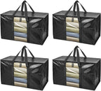 BALEINE 4-Pack Oversized Moving Bags with Reinforced Handles, Heavy-Duty Storage Tote Moving Supplies for Packaging, Camping 