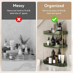 Lifewit 3-Tier Corner Bathroom Counter Organizer, Plastic Makeup Skincare Organizers Storage Countertop, Large Sink Cosmetic 