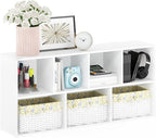 Furinno LUDER Book Shelf, 7-Cube Bookshelf, Bookcase with Open Shelves, 9.4 x 19.5 x 41.7, Easy Assembly, for Living Room, Be