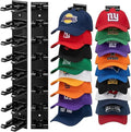 2 Pack Hat Organizer for Baseball Caps, Hat Rack for Wall Hold Up to 16 Hats, Hat Holder with Strong Adhesive and Screws, Hat