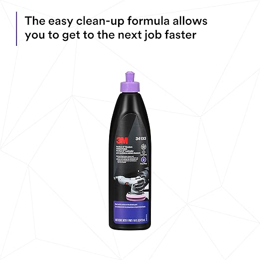 3M Perfect-It Random Orbital Polish, 34133, 1 Pint, Fast Cutting Polisher for Automotive Buffing & Polishing, High-Gloss Finish