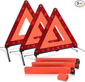 NATGAI 3 Pack Emergency Warning Triangles, Reflective Roadside Safety Triangle Kit with Storage Case, Foldable Hazard Reflect