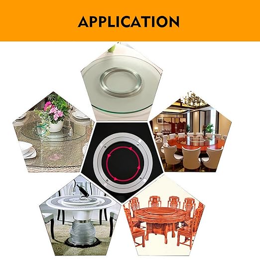 Aluminium Alloy Turntable Bearing, Heavy Duty Swivel Turntable Lazy Susan Rotating Bearing Turntable Round Dining Table Smoot