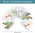 Oubonun Lazy Susan Organizers Set of 6, 11.6’’ x 10.2’’ x 4.1’' Plastic Transparent Kitchen Cabinet Storage Bins with Handle,