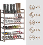6-Tier Metal Large Shoe Rack,Tall Shoe Rack for Closet,entryway,Garage, with Adjustable Flat or Angled Shelves, Hold 20-26 Pa