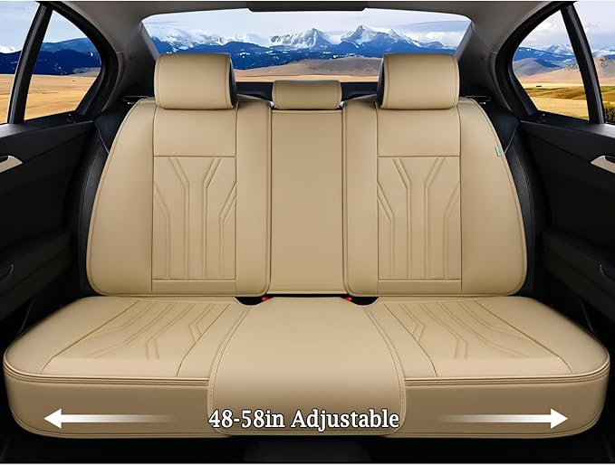 FLORICH Leather Seat Covers, Seat Covers Full Set, Car Seat Protectors 5 Seats, Automotive Seat Covers Fit for Most Cars Truc