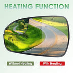 Driver Side Mirror Glass compatible with Ford Fusion 2013-2020, Heated, Back Plate, w/o Blind Spot Detect