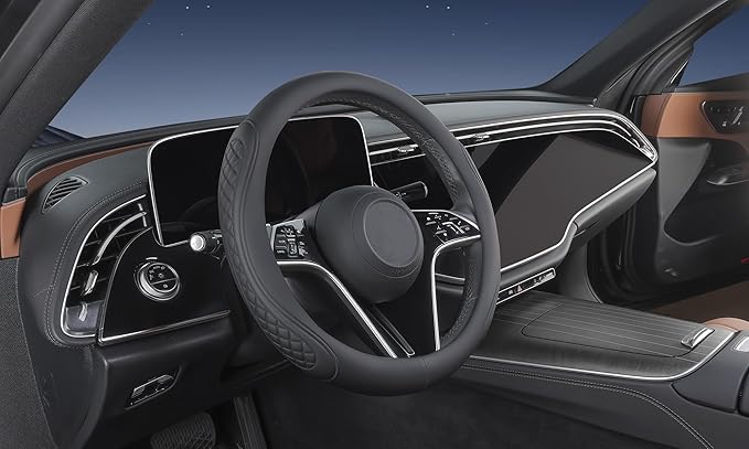 Leather Steering Wheel Cover Compatible