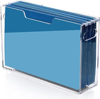 Hanging File Folder Organizer, Acrylic File Organizer Box for Legal Size Hanging File Folders, Clear Filing Holder with Handl