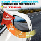 Jaronx Compatible with Tesla Model Y Mirror Cover Replacement Juniper 2025 2026, Right Passenger Side Clip-on Rear View Mirror Cover Cap for Model Y Juniper Accessories 1963539-D0-B (Pearl White)