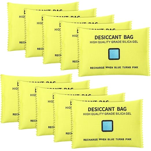 10 Packs 200g Rechargeable Silica Gel Desiccant Moisture Absorbing Bag for Storage Bin Indicating Silica Gel Desiccant