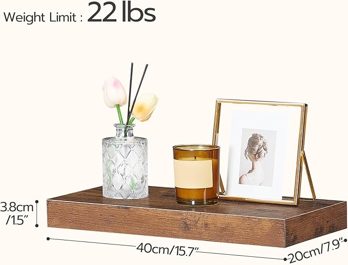 HOOBRO Floating Shelves and C Shaped End Table, Wall Mounted Shelf Set of 2, Foldable End Table with Storage Shelf, Small Sna