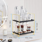 FSyueyun 2-Tier Bathroom Countertop Organizer, Tool-Less Installation Premium Plastics Makeup Shelf Organizer Perfume Skincar