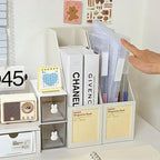 LonlyEagle 6 Pack A4 File Portable Project Case, Plastic Storage Box for 8.5" x 11" Letter Paper, Documents Magazines Holder 
