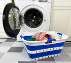 SAMMART 42L (11 gallon) Collapsible Plastic Laundry Basket - Foldable Pop Up Storage Container/Organizer - Space Saving Hampe