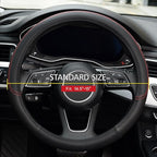 LABBYWAY Steering Wheel Cover, Universal Fit 15 Inch Microfiber Leather Car Wheel Protector, Anti-Slip, Black
