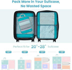 Cambond See Through Mesh Compression Packing Cubes - 4 Piece Expandable Space Saving Packing Cubes for Travel, Lightweight Tr