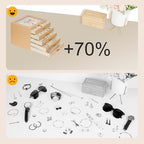 Jewelry Box with Glass Lid, 5-Layer Jewelry Organizer for Women Girls, PU Leather Display Case with 20-Grid Earring Tray & Mo