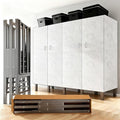 Freestanding Heavy Duty Wardrobe Closet with Magnetic Door, Portable Metal Closets, Foldable Wardrobecloset Organizers and St