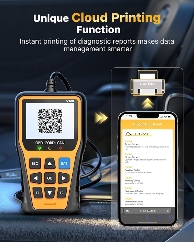 OBD2 Scanner Car Code Reader Support Voltage Test Plug and Play Fixd Car CAN Diagnostic Scan Tool Read and Clear Engine Error