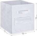 artsdi 13x13x13 storage cube bins (Set of 10) Fabric storage cubes with 10 Labels Window Cards & a Pen, storage cubes 13x13, 