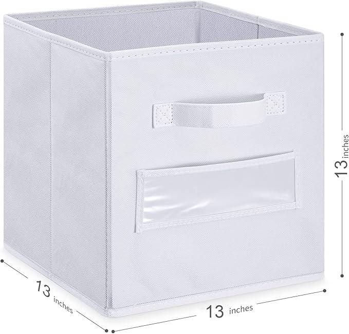 artsdi 13x13x13 storage cube bins (Set of 10) Fabric storage cubes with 10 Labels Window Cards & a Pen, storage cubes 13x13, 
