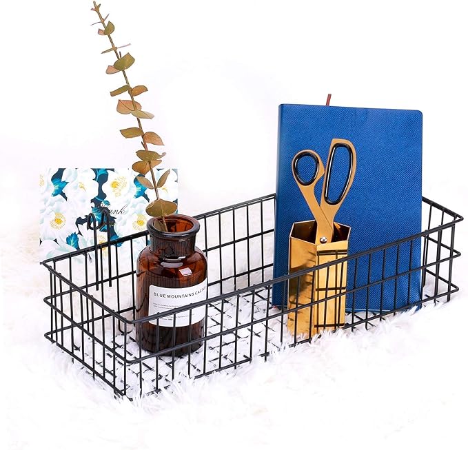 Kaforise Hanging Basket for Wire Wall Grid Panel, Multi-Function Wall Storage and Display Basket, Flower Pots Shelf Balcony P
