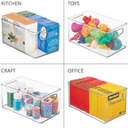 mDesign Plastic Baby Nursery and Food Organizer - Storage Holder Bin with Handles for Closet, Cupboard, Cabinet, Drawers, She