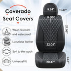Coverado Car Seat Covers Full Set, 5 Seats Luxury Nappa Leather Seat Covers for Cars, Car Seat Cover Waterproof, Front and Ba