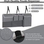 UYYE Trunk Hanging Organizer, Backseat Storage Bag, Collapsible Car Interior Accessories with 4 Pockets & 2 Mesh Pouches for