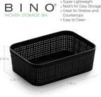 BINO | Woven Plastic Basket | XS (Black), 5-Pack | THE JUTE COLLECTION | Home Organization, Space - Saving Storage, Stylish D