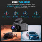 Dash Cam Front and Rear, 2.5K Dual Dash Camera for Cars, Car Camera with 3.16" IPS Screen, 170° Wide Angle, WDR Night Vision,