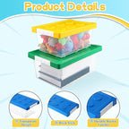 Vicenpal 4 Pack Toy Storage Containers with Lids Brick Shaped Kids Toy Organizer Box Plastic Clear Stackable Bin Chest for Bu