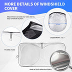 Sun Shade for 2007-2017 Toyota Camry Accessories, Foldable Front Window Shield for Camry LE XLE Hybrid SE XSE Sedan 240T Windshield Sun Visor Protector Fully Covered to Keep Car Cool