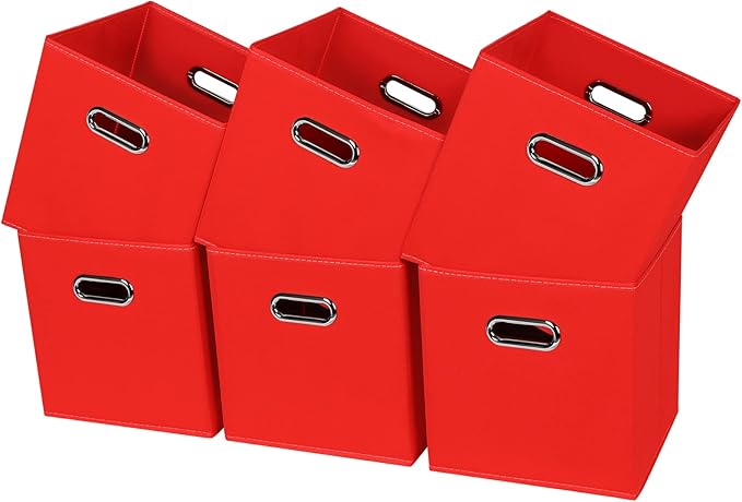 Black Fabric Cubby Storage Bins,13x13x13 Inches ,Cube Organizer Bin Foldable Storage Boxes with Dual Handles Fabric Organizer