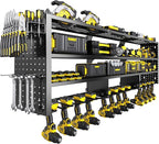49" W Large Power Tool Organizer Wall Mount, 4 Layer Heavy Duty Metal Tool Storage Rack with 12 Drills Holder, Utility Racks 