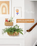 AceList Wall Hanging Basket, Boho Style Hand-Woven Hanging Storage Baskets - Set of 3, Ideal for Boho Room Decor, Kitchen, Ga