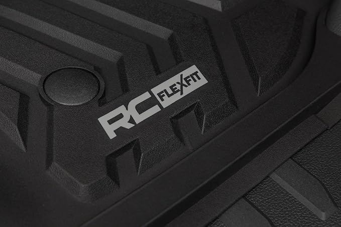 Rough Country Flex-Fit Front Floor Mats for Ford F-250/F-350 Super Duty (2017-2025) Crew Cab - Custom All-Weather Non-Slip TPE Liners w/Spill Saver Lip