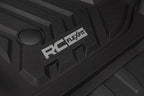Rough Country Flex-Fit Front Floor Mats for Ford F-250/F-350 Super Duty (2017-2025) Crew Cab - Custom All-Weather Non-Slip TPE Liners w/Spill Saver Lip
