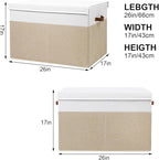 Gowee Large Toy Storage Box with Lid, Sturdy Toys Storage Chest Bin Organizer Basket with Dividers for Kids, Boys, Girls, Nur