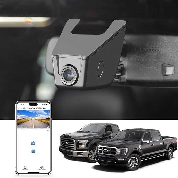 4K Dash Cam fit for Ford F150 2013-2017 F250/F350 Super Duty 2015-2019 XLT Lariat King Ranch Raptor Limited Platinum (Model B