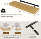 Dreamland 24 Inches Floating Shelves for Wall, 6.7 Inch Deep Floating Shelves Set of 2, Large Display & Storage Shelf, Wall S