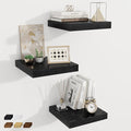 Fun Memories 12 Inch Square Floating Shelves 3 Pack - Wall Shelves with Invisible Brackets, Small Floating Shelves for Wall, 