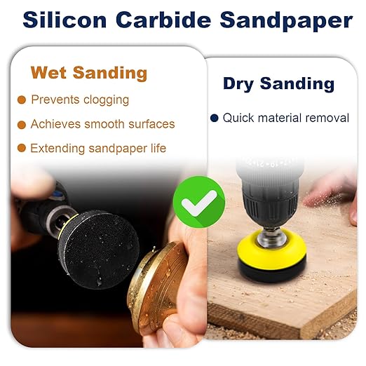 367 Pieces 2 Inch Sanding Discs, GOH DODD Wet Dry Sandpaper with Interface Pad and Backer Plate 1/4" 1/8" Shank, 60-10000 Grits Grinding Abrasive Sand Paper for Auto Metal Glass Resin Wood Sanding