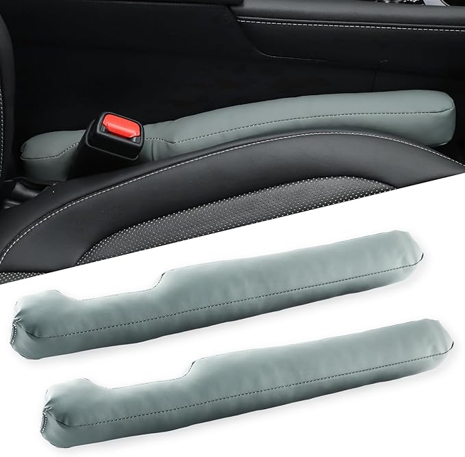 UREHEPO 2 pcs Leather Car Seat Gap Filler Organizer, Interior Car Accessories to Stop Things from Dropping for Car SUV Truck Camper, Fill The Gap Between Seat and Console - Cinerous