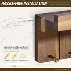Rebee Vision Farmhouse Key Holder Wall Mount - Small Key Rack & Mail Organizer for Wall with 4 Key Hooks & Small Shelf - Home