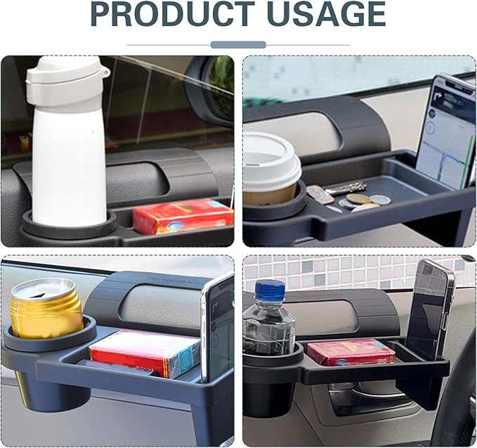 Car Window Storage Organizer, Multifunctional Car Window Water Cup Holder/Phone Phone Mount, Clip-on Car Door Hanging Box, Universal for Most Cars (Black #A)