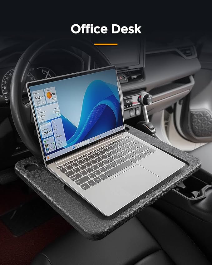 2 in 1 Automotive Car Steering Wheel Tray for Ford F150 F250 F350 Transit Ranger Bronco Explorer Fusion Mustang Truck Accessories 2004-2025,for Laptop, Tablet, iPad Or Notebook Car Travel Table